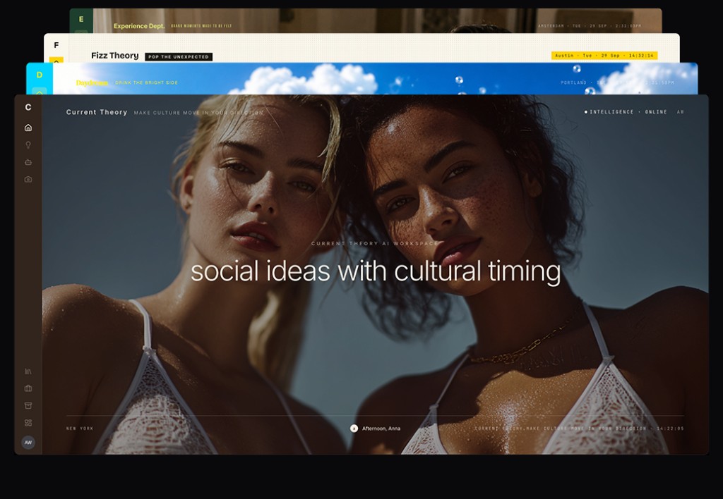 A branded Heista workspace on a custom domain, showing campaign creative in the agency’s own skin.
