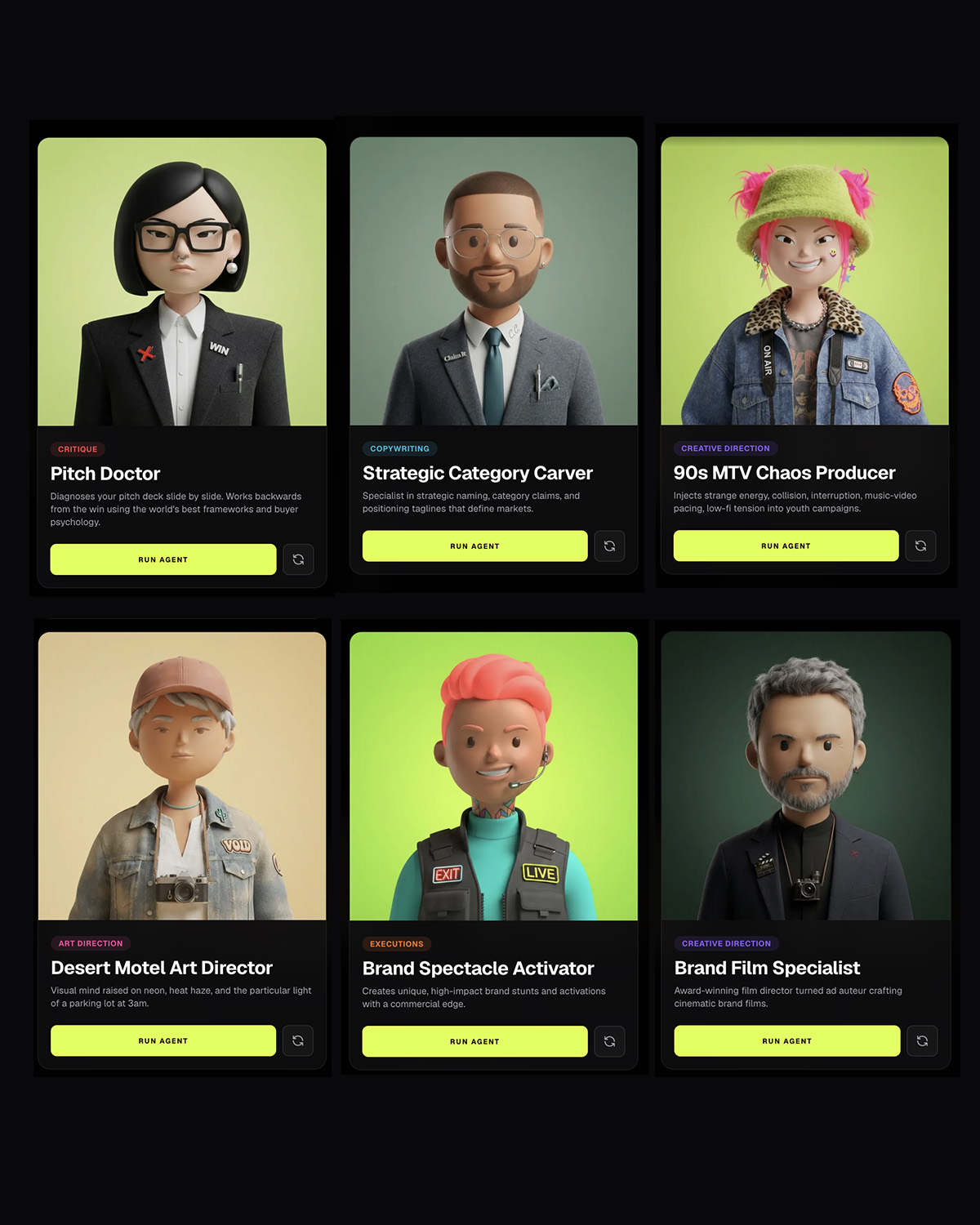Specialist creative minds, each built around its own craft and point of view.
